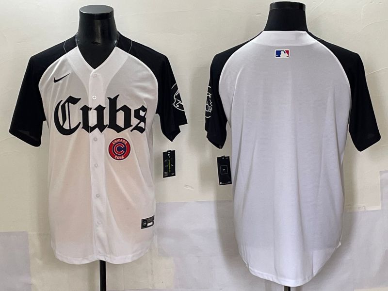 Men 2025 Chicago Cubs Blank White black Five generations Joint Name Nike MLB Jersey style 54->chicago cubs->MLB Jersey
